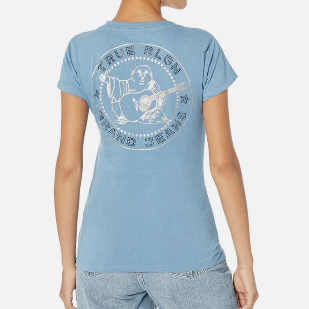 New! TRUE RELIGION ‘Buddha Slim V Neck’ Tee